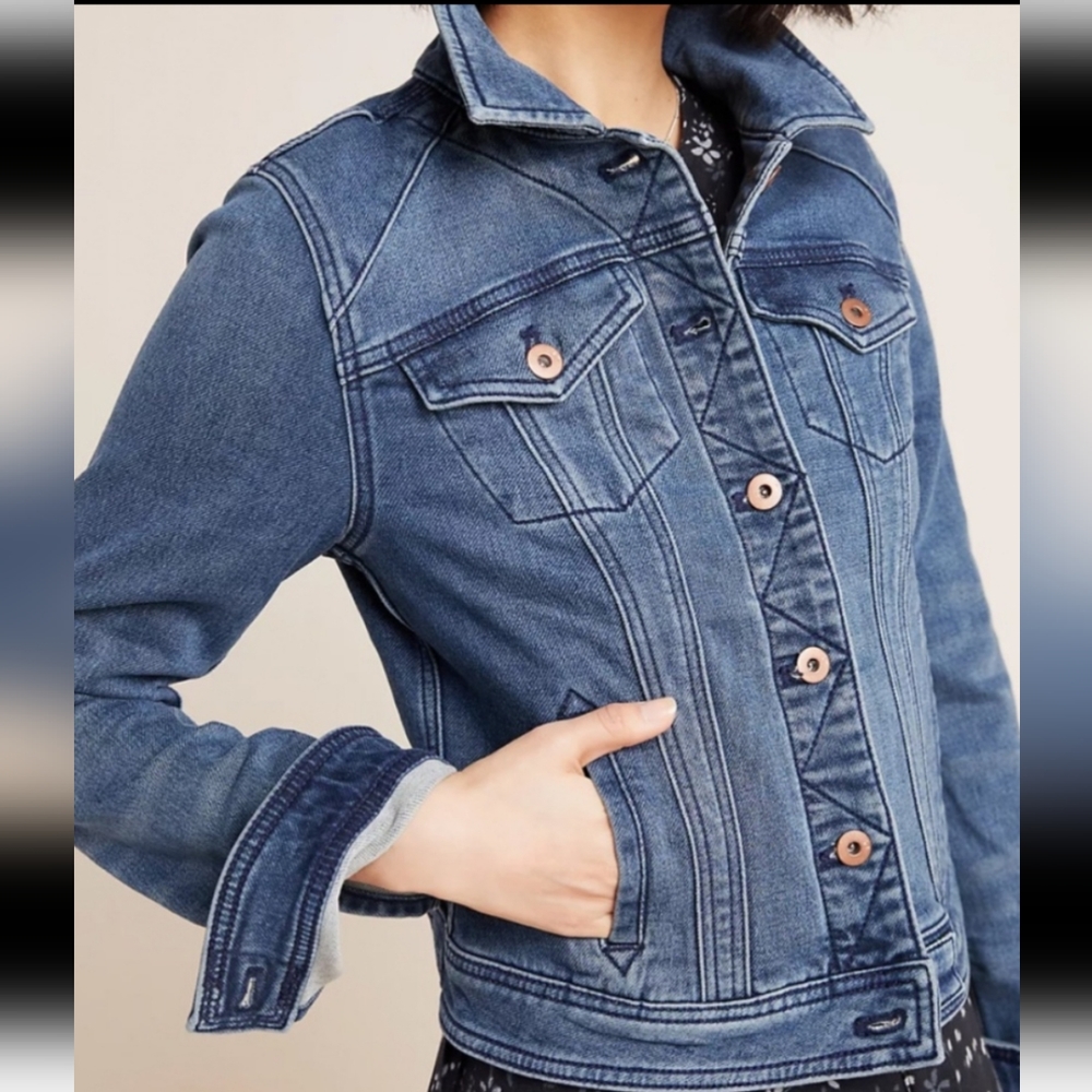 Pilcro and the Letterpress Blue Denim Jean Jacket